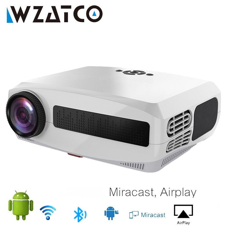 WZATCO C3 LED Projektor Android 10.0 WIFI Full HD 1080P 300 Zoll Großbildprojektor Heimkino Smart Video Beamer