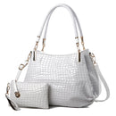 2 Stücke Frauen luxus Handtasche Zip Umhängetaschen Für Frauen 2022 Weiche Krokodil Muster Leder Tragbare Einkaufs Totes bolso mujer