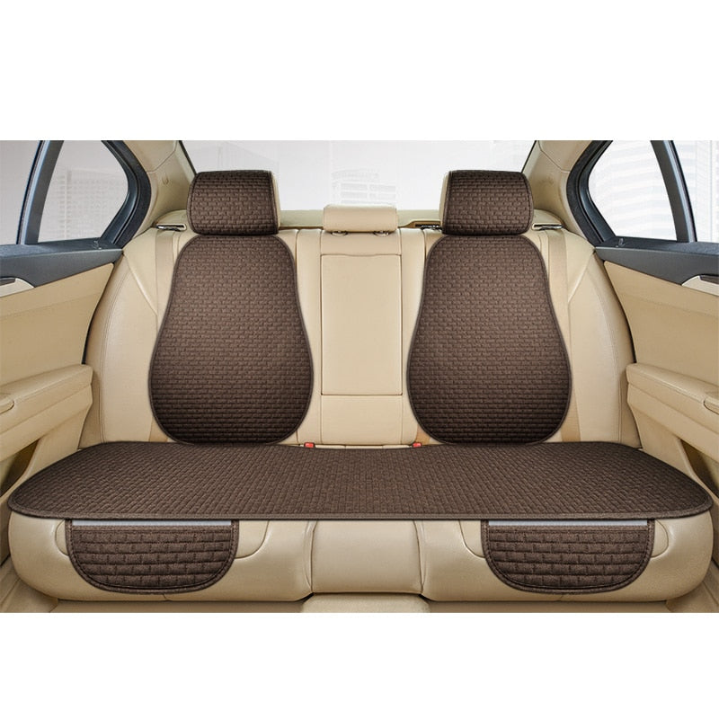 Car Seat Cover Front/ Rear/ Full Set Choose Car Seat Protector Cushion Linen Fabric Car Accessories Universal Size Anti-slip