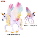 Oenux Classic Mythical Rainbow Pegasus Simulation Animal Original Fairy Tale Fly Horse Action Figures Model PVC Educational Toys