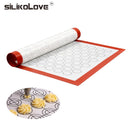 SILIKOLOVE Antihaft-Silikon-Backpad, Gebäckfolie, Glasfaser-Teigmatten zum Ausrollen, Kekse, Macaron, Größe 40 x 60 x 0,07 cm