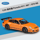 WELLY Maßstab 1:24 Diecast Simulator Auto Porsche 911 GT3 RS Modellauto Legierung Sportwagen Metall Spielzeug Rennwagen Spielzeug für Kinder Geschenk