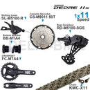 SHIMANO DEORE M5100 11-fach Schaltgruppe Schaltwerk Schaltwerk Kurbelgarnitur Tretlager und Halterung Kassette 11–50 Zähne KMC X11 Kette Original
