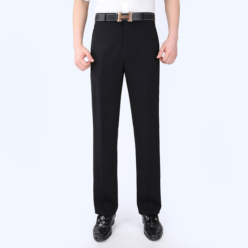 Pantalones de seda finos de negocios de verano para hombre 29-56 pantalones de traje holgados de oficina transpirables negros clásicos formales de talla grande para hombre