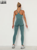 Nahtloses Fitnessstudio Set Sport-BH und Leggings Jogging Damen Set Kleidung Nahtloses Training Sporthose Damen Fitness Sportanzug