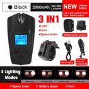 Fahrradlicht USB wiederaufladbare Fahrrad Kilometerzähler Frontlicht Taschenlampe mit Computer LCD Tachometer Radfahren Kopf Laterne Hupe