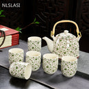 Hot Sale Yixing Ceramic Tea Set Tea Tray Outdoor Camping Mountaineering TeaSet Chinese Tea Ceremony NLSLASI tea pot and cup set