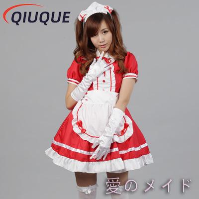 Frauen Maid Outfit Sweet Gothic Lolita Kleider Anime K-ON! Cosplay Kostüm Schürze Kleid Uniformen Plus Size Halloween Kostüme