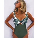 2022 Sexy Print Bademode Frauen Badeanzug Rückenfreier Badeanzug Bandage Beachwear Rüschen Badeanzug Schwimmen Monokini