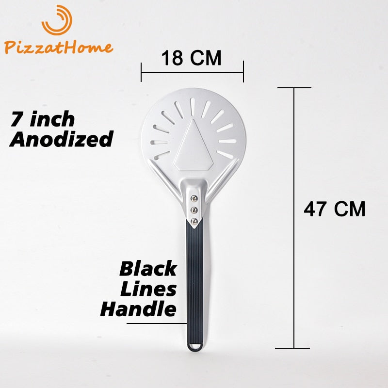 PizzAtHome 7/ 8/ 9 Inch Perforated Pizza Turning Peel Pizza Shovel Aluminum Pizza Peel Paddle Short Pizza Tool Non-Slip Handle