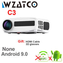 WZATCO C3 4D Keystone LED Projector 4K Android 10.0 WIFI 1920*1080P Proyector Home Theater 3D Media Video player Game Beamer