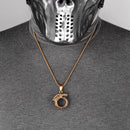 Ouroboros Snake Dragon Herren Lange Halsketten Anhänger Kette Hip Hop für Jungen Männlich Edelstahl Schmuck Kreativität Geschenk Großhandel