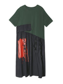 XITAO  Dress Fashion New High Waist Elegant 2020 Summer Pullover Patchwork Hit Color Goddess Fan Casual Dress GCC3514