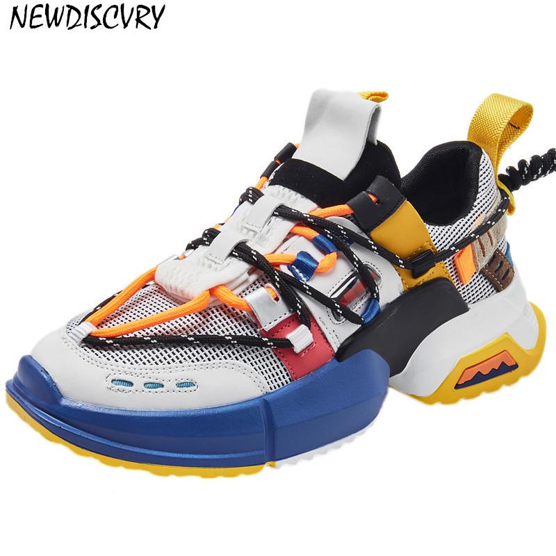 NEWDISCVRY Women's Flat Sneakers 2020 Fashion Brand Breathable Women Shoes Casual Comfortable Chic Woman Chunky Sneakers