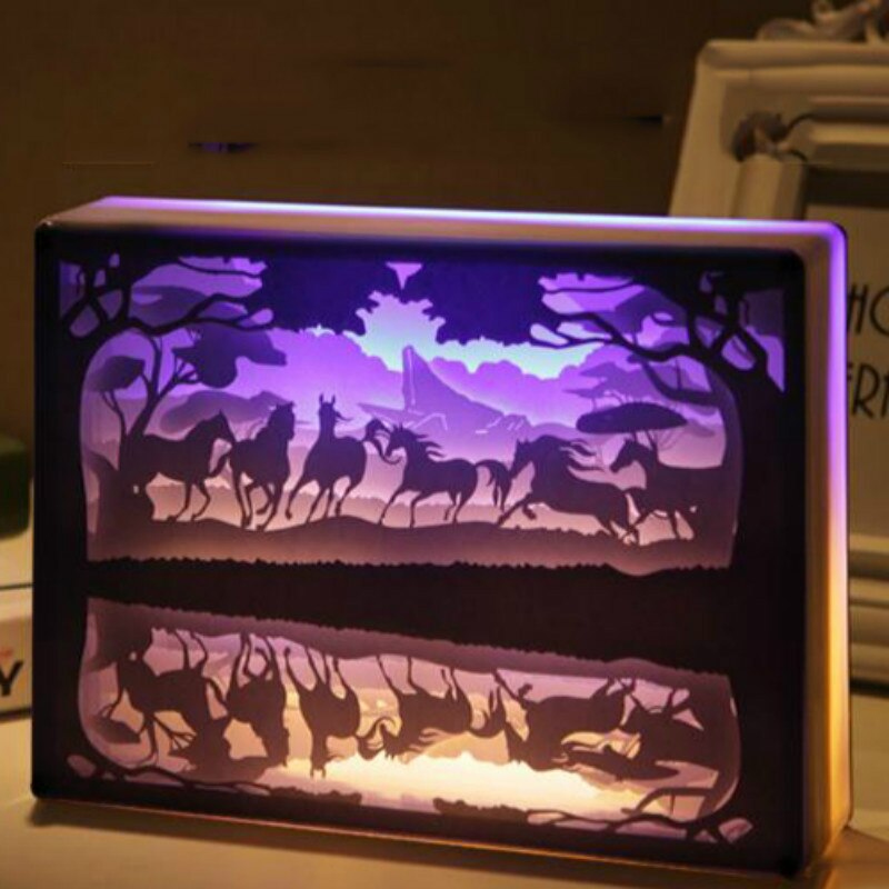 New Novelty Night Light Totoro Paper-cut Atmosphere Lamp 3D Paper Carving Art Decoration Lamp USB Power for Living Room Bedroom