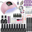 Juego de manicura, Kit de uñas acrílicas con lámpara de uñas de 120/54W, elige esmalte de uñas de Gel, juego de arte de uñas, máquina de manicura, todo para manicura