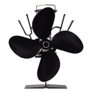 Schwarzer Kamin 4-flügeliger wärmebetriebener Herdventilator komin Log Wood Burner Umweltfreundlicher leiser Ventilator Home Effiziente Wärmeverteilung