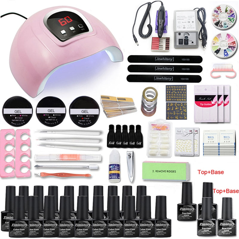 Nail Set With UV Lamp Nail Drill Machine Nail Dryer For Manicure Gel Electric Nail Drill For Nail Art Cutter Tools