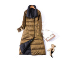 FTLZZ 5XL Damen Doppelseitige Daunenjacke Weiße Entendaunenjacke Winter Zweireiher Warme Parkas Schnee Outwear