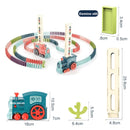Kinder Domino Zug Auto Set Sound Licht Automatische Verlegung Domino Ziegel Bunte Dominosteine ​​​​Blöcke Spiel Pädagogisches DIY Spielzeug Geschenk
