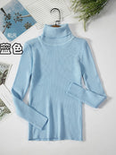 2022 suéteres básicos de cuello alto para mujer, suéter grueso y cálido para otoño e invierno, Tops ajustados, suéter de punto acanalado, Jersey suave para mujer