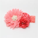 Baby Mädchen Blumen Stirnband Neugeborenes Kind Perlen Blumen mit Spitze breite Stirnbänder Bebes Haarschmuck Phoro Requisiten Kinder Turban
