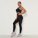 Nahtloses Fitnessstudio Set Sport-BH und Leggings Jogging Damen Set Kleidung Nahtloses Training Sporthose Damen Fitness Sportanzug