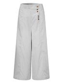 Celmia, Pantalones a rayas de cintura alta para mujer, Pantalones de pierna ancha Retro a la moda 2022, Pantalones casuales de verano con botones, Pantalones sueltos elegantes para fiesta