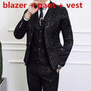 Left ROM Marke Luxus Herren Hochzeitsanzüge Schwarz / Blau Business Bankett Partykleid Sets Slim Fit Herrenbekleidung