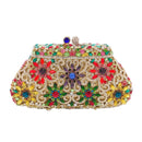 Boutique De FGG Flower Crown Minaudiere Clutch Silber Kristall Abendhandtasche Damen Party Prom Bag Braut Clutches Hochzeit Geldbörse