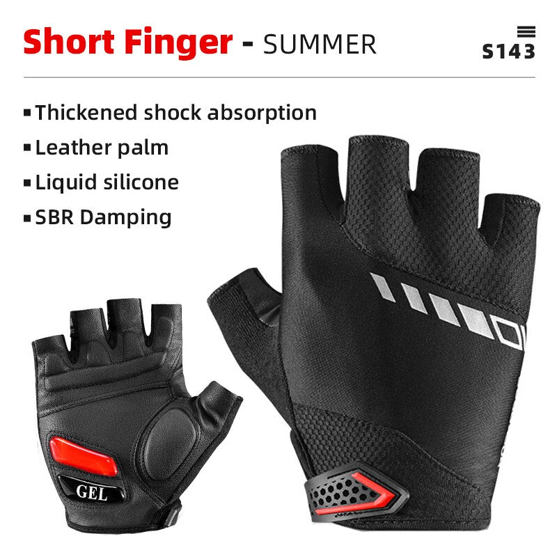 ROCKBROS Guantes de bicicleta MTB Road Anti-shock Mountain Bike Guantes sin dedos Hombres Mujeres Transpirable Ciclismo Deportes Guante antideslizante