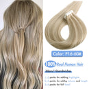 AW-Klebeband aus Echthaar, gerade Verlängerungen, schwarz, braun, unsichtbar, nahtlos, keine Remy-Hauteinschlagfaden, europäische Naturhaarverlängerung