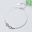 Trustdavis Genuine 925 Sterling Silver Sweet Minimalist Double Layer Infinity CZ Bracelet For Women Wedding Jewelry Gift DS2177