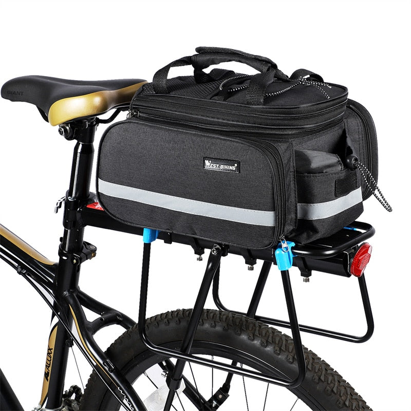 WEST BIKING impermeable 3 en 1 bolsa de maletero de bicicleta expandible asiento trasero de bicicleta de montaña portador de carga equipaje de viaje de ciclismo alforja