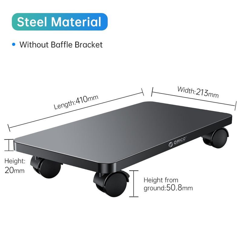 ORICO Computer Towers Stand Cart PC Cases Mobile Adjustable Computer CPU Holder with 4 Locking Caster Wheels for Gaming