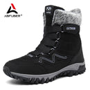 Superwarme Winter-Schneestiefel Herren Wadenmitte Outdoor Damen Winter Lackstiefel Wasserdicht Warmhalten Hohe Stiefel Damen Botas Hombre