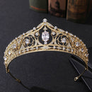 Luxury Crystal Wheat Shape Crown Handmade Gold Color Bride Headdress Wedding Tiara Rhinestone Headpiece Women Hair Accessories
