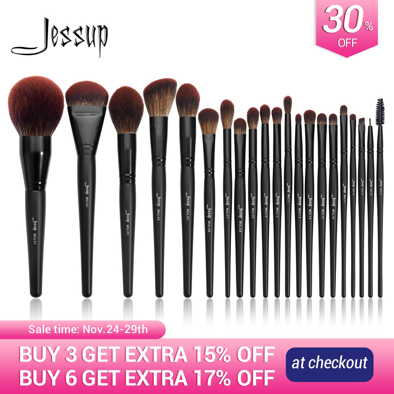 Jessup Makeup Brushes set 3-21pcs Premium Synthetic Big Powder Foundation Concealer Eyeshadow Eyeliner Spoolie Wooden T271