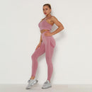 Nahtloses Fitnessstudio Set Sport-BH und Leggings Jogging Damen Set Kleidung Nahtloses Training Sporthose Damen Fitness Sportanzug