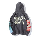 Harajuku Retro Smiley Flame Print Rundhals Sweatshirts Männer und Frauen Plus Samt Streetwear Fleece Hoodie Pullover