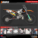 PowerZone Custom Team Graphics Backgrounds Decals 3M Sticker Kit für KTM SX SXF MX 16–18 EXC XCW Enduro 17–19 125 bis 500 cc 06