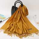 2022 Winter Scarf Solid Thick Women Cashmere Scarves Neck Head Warm Hijabs Pashmina Lady Shawls And Wraps Bandana Tassel