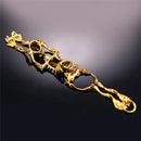 Pulsera de calavera gótica U7 para hombre, pulsera de esqueleto pesado Steampunk de acero inoxidable, cadenas, accesorios para fiesta de Halloween