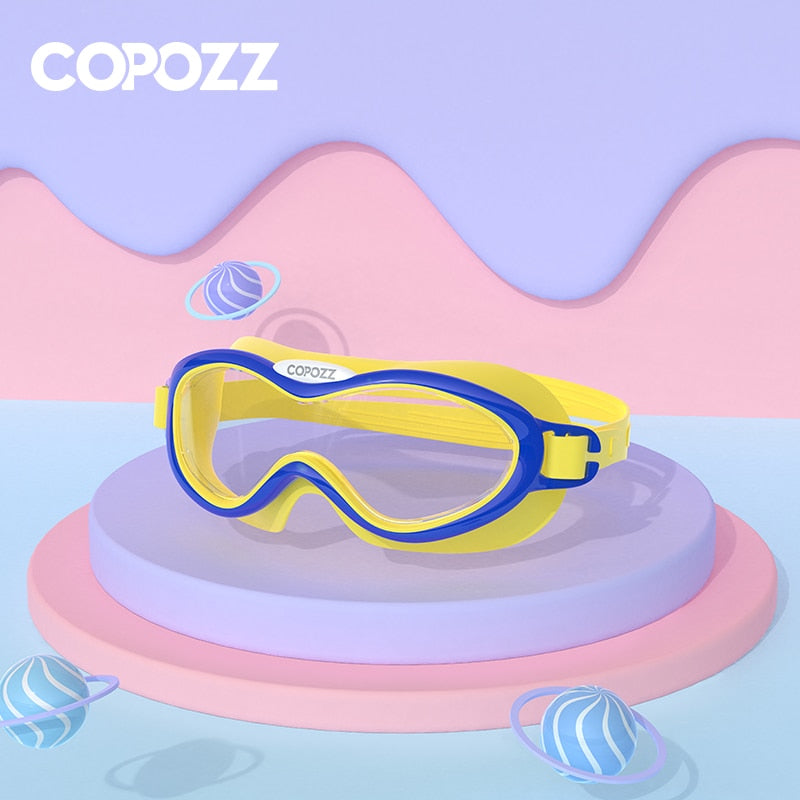 COPOZZ Kinder-Schwimmbrille Anti-Fog Wasserdichte Kinder Jugendliche Big Frame Schwimmbrille Junge Mädchen Einteilige Schwimmbrille