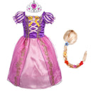 Mädchen Rapunzel Kleid Kinder Sommer Tangled Fancy Prinzessin Kostüm Kinder Verkleidung Geburtstag Karneval Halloween Party Kleidung 2-8T