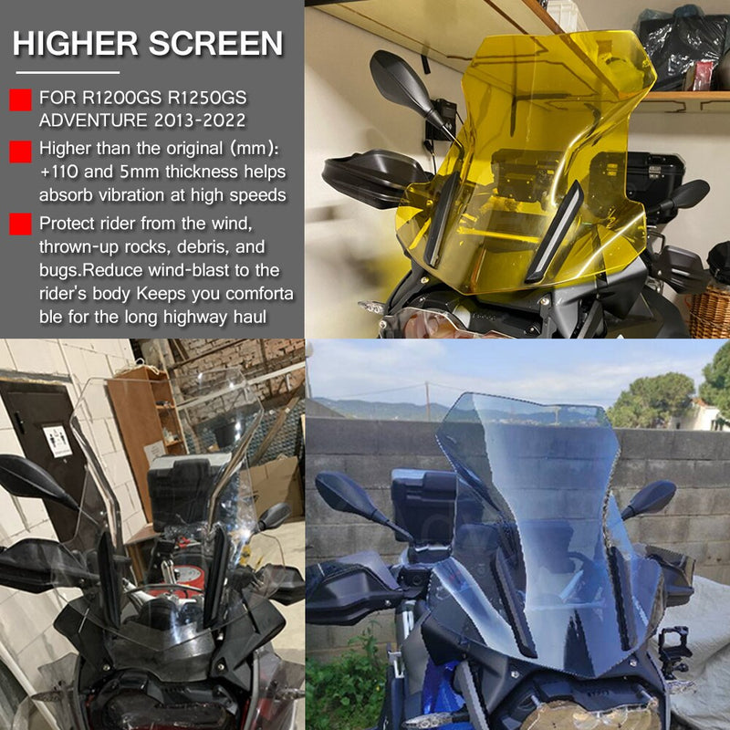 Windshield For BMW R1200GS R1250GS Adventure 2013-2021 2022 R1200 GS R1250 Motorcycle Sport Windscreen Wind Deflector Protector