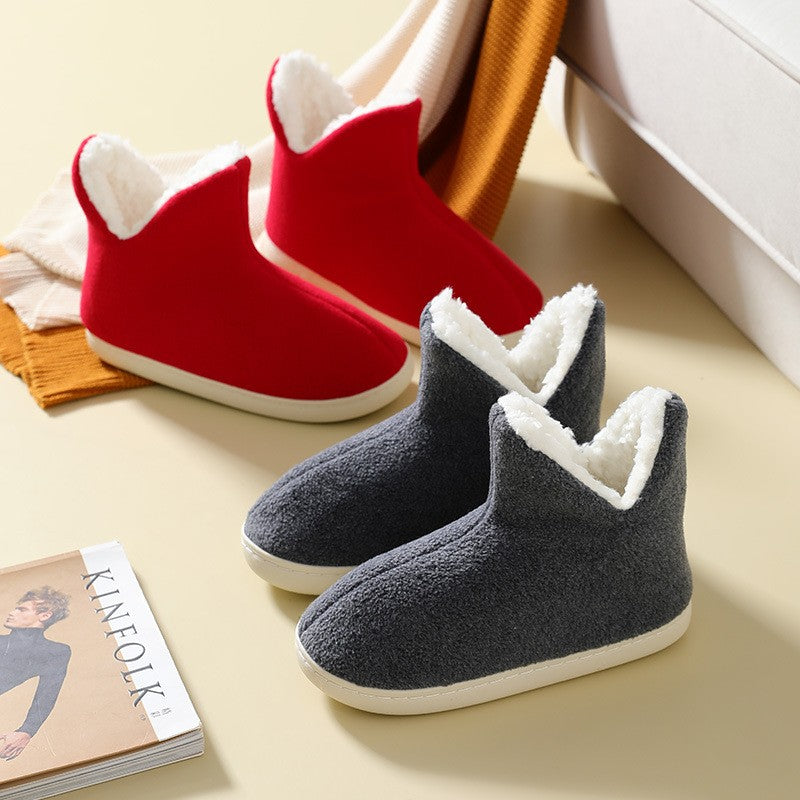 Botas de tobillo cálidas para hombre y mujer, zapatos de piel de invierno con entramado para nieve, suela blanda, parte superior alta, Botas para Mujer para niños y niñas