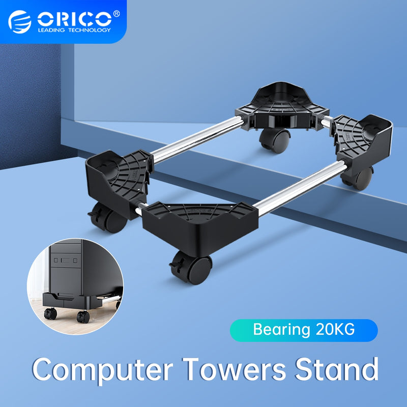 ORICO Computer Towers Stand Cart PC Cases Mobile Adjustable Computer CPU Holder with 4 Locking Caster Wheels for Gaming