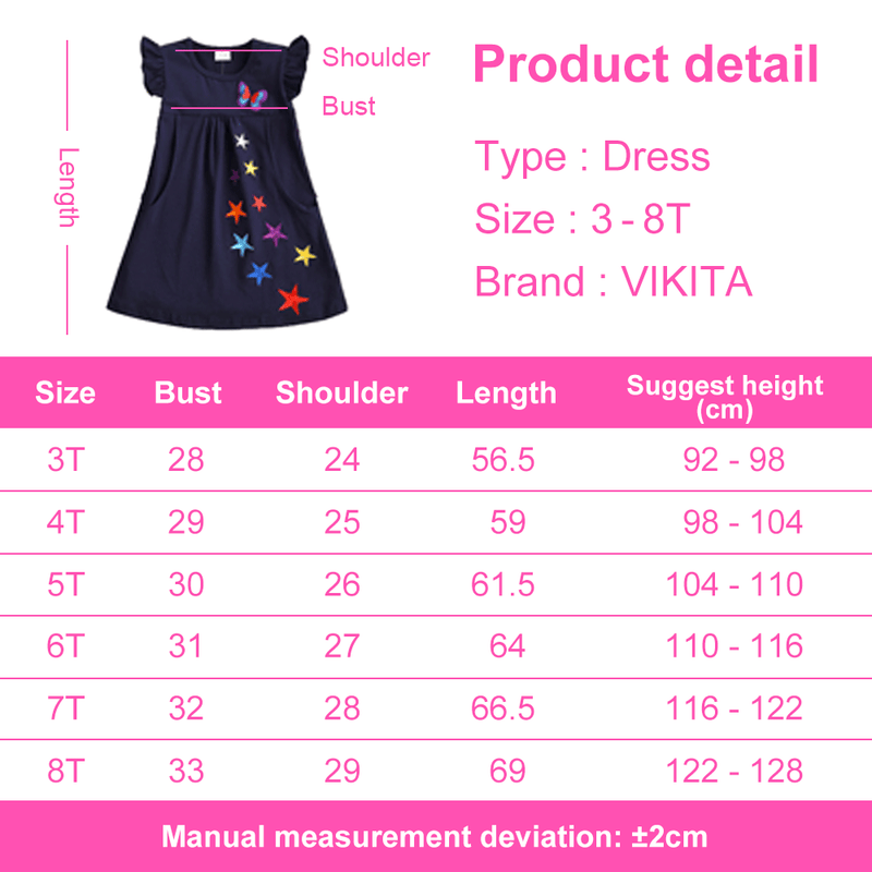 VIKITA Girls Elegant Dress Kids Princess Dress Children Wedding Party Layered Vestidos Girl Tutu Dresses for Girl Cotton Clothes