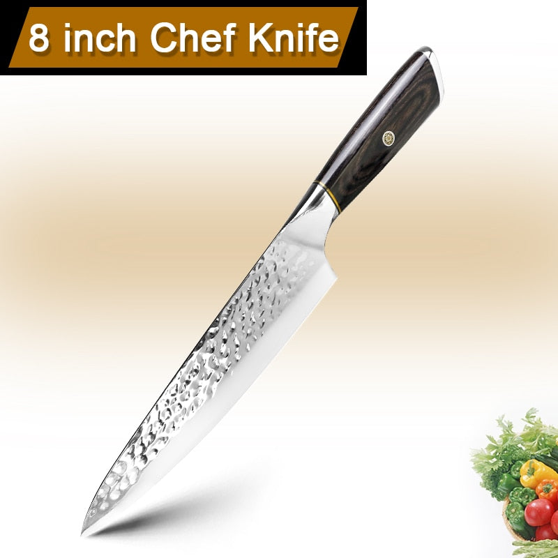 MYVIT 5CR15 Kochmesser 7 Zoll Chinesisches Küchenmesser Fleisch Gemüse Schneidemesser Super scharfe Klinge Edelstahl Hackmesser